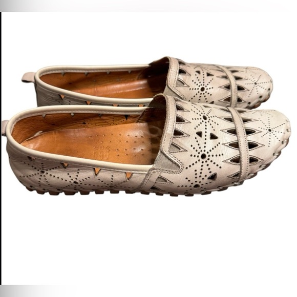 Spring Step Beige Perforated Loafers - Picture 2 of 3